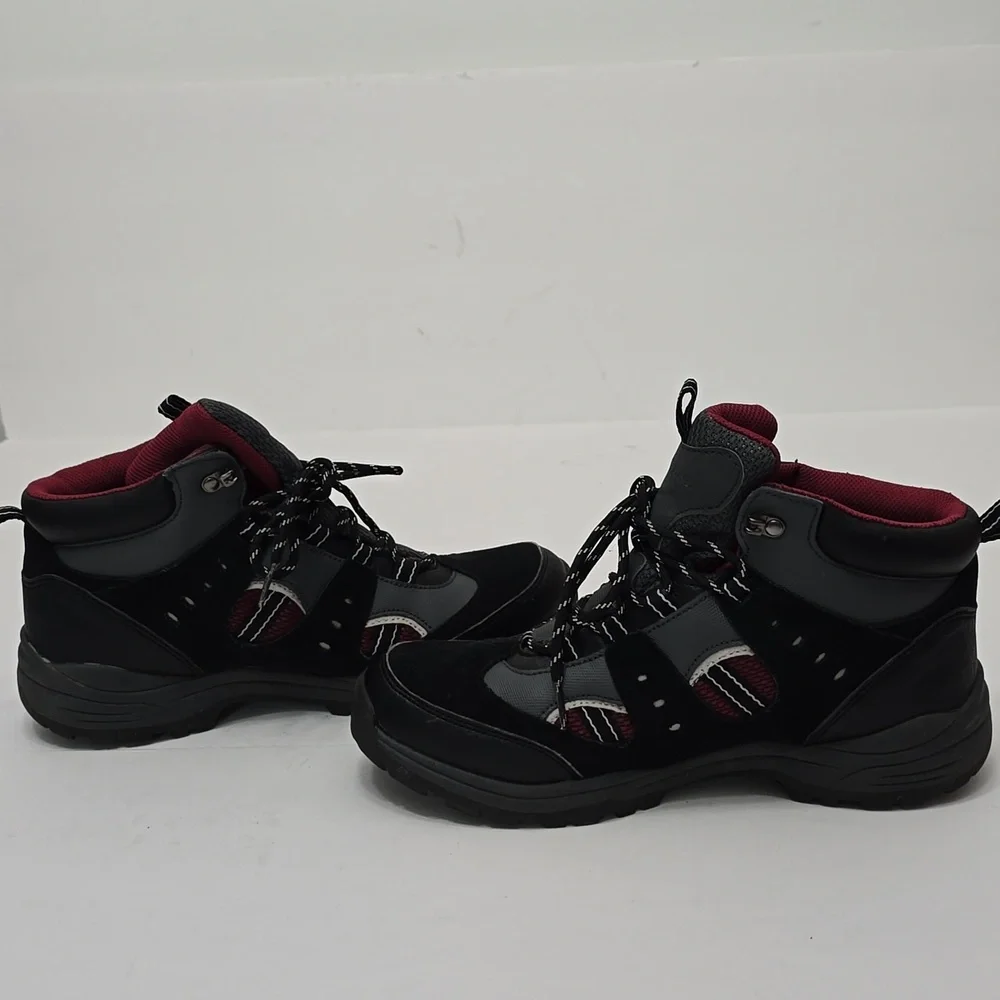 Lands' End Men's Hiking Boots Gray Black Red Size 8.5 D